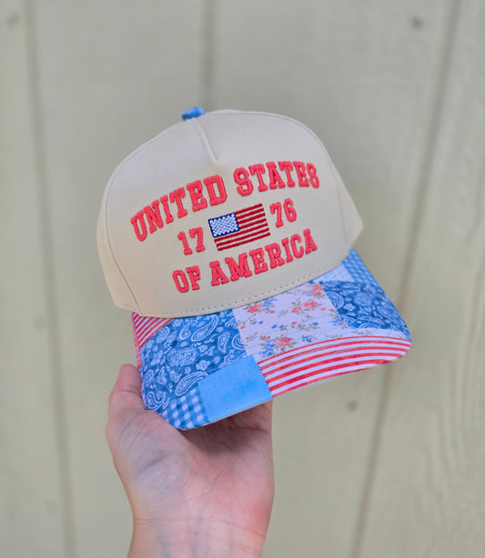 USA PATCHWORK Embroidered Trucker Hat