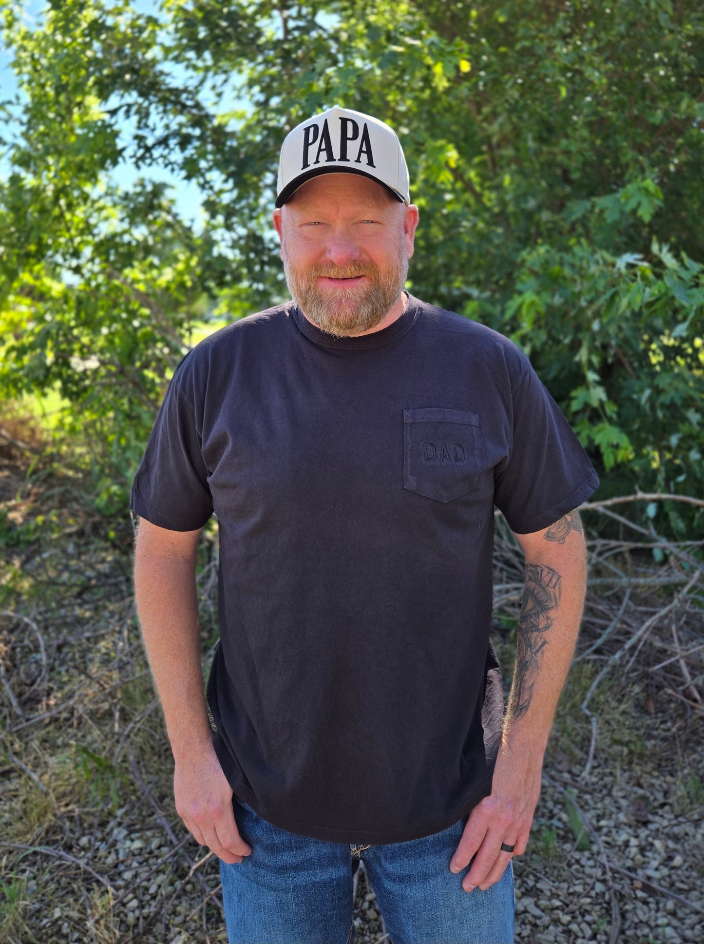 PAPA Two-Tone Puff Embroidered Trucker Hat