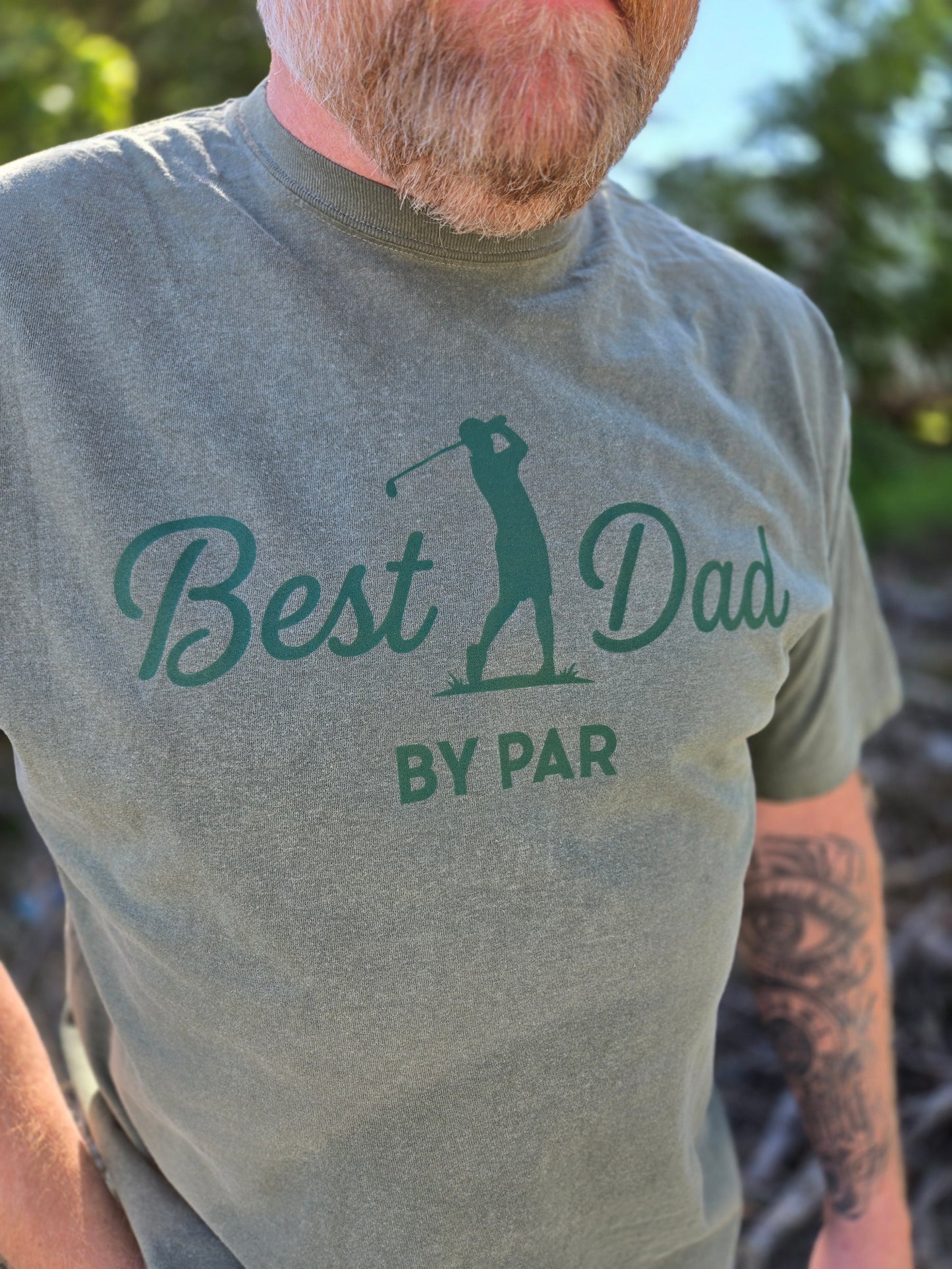 BEST DAD BY PAR Moss Green Vintage Wash Tee