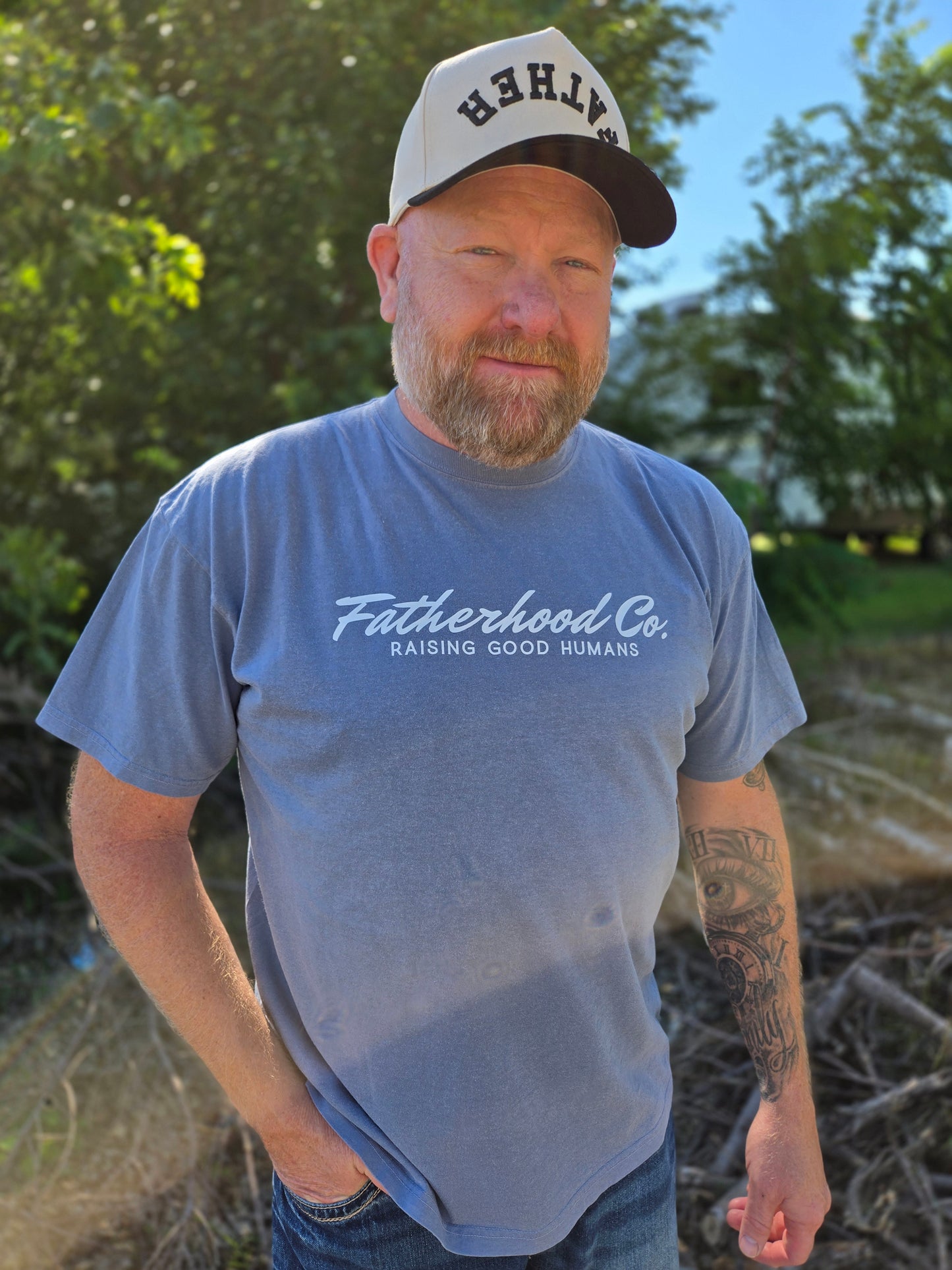 FATHERHOOD CO. Denim Blue Vintage Wash Tee