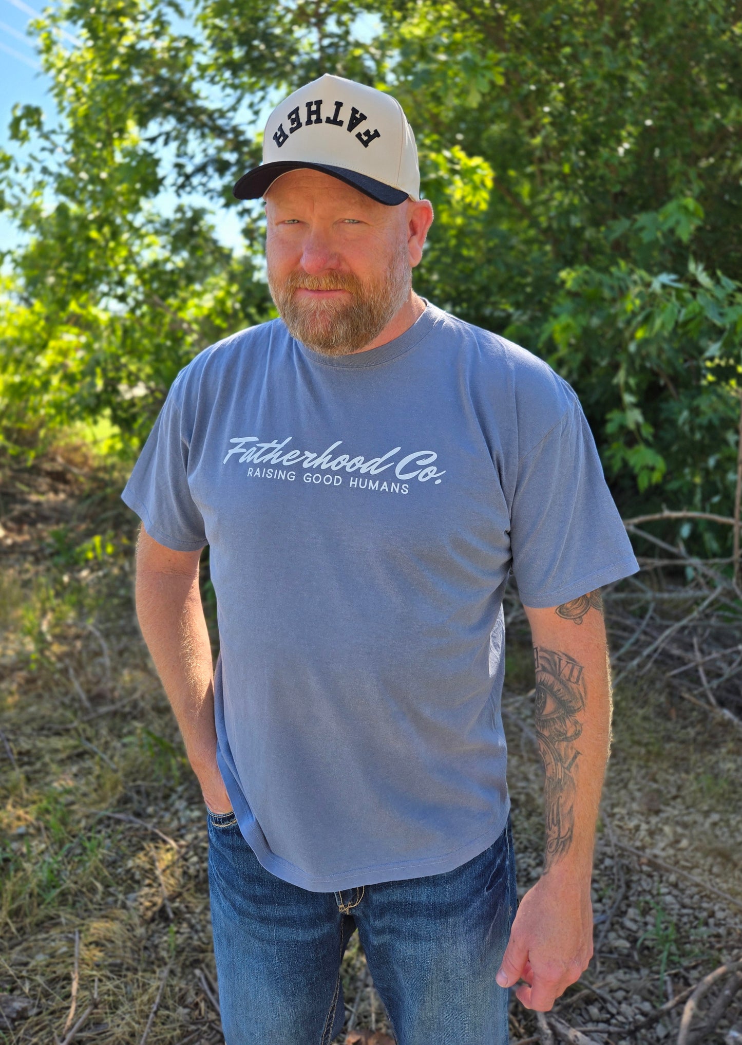 FATHERHOOD CO. Denim Blue Vintage Wash Tee