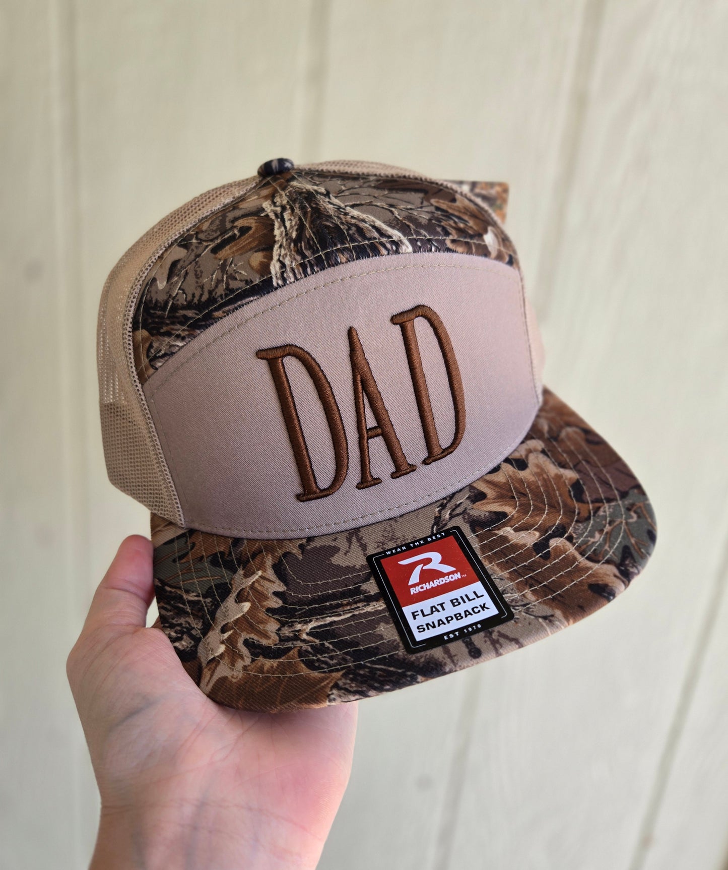 DAD BOLD Realtree Camo Puff Embroidered Snapback