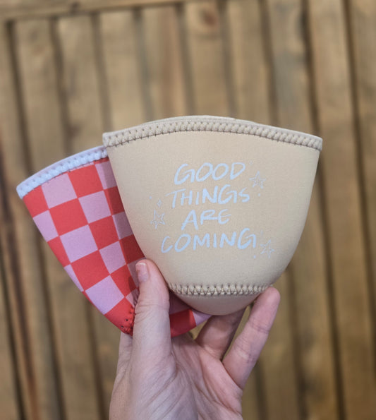 GOOD THINGS ARE COMING Tan Iced Coffee Sleeve (Small)