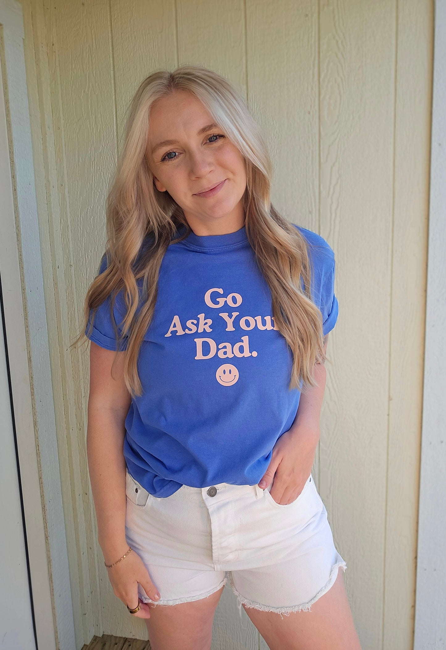 GO ASK YOUR DAD Blue Vintage Wash Tee