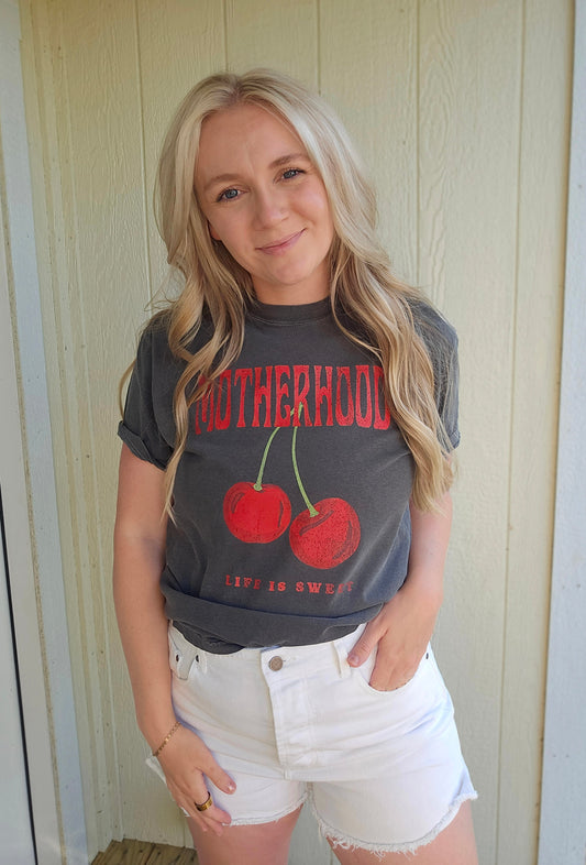 MOTHERHOOD Cherry Charcoal Vintage Wash Tee