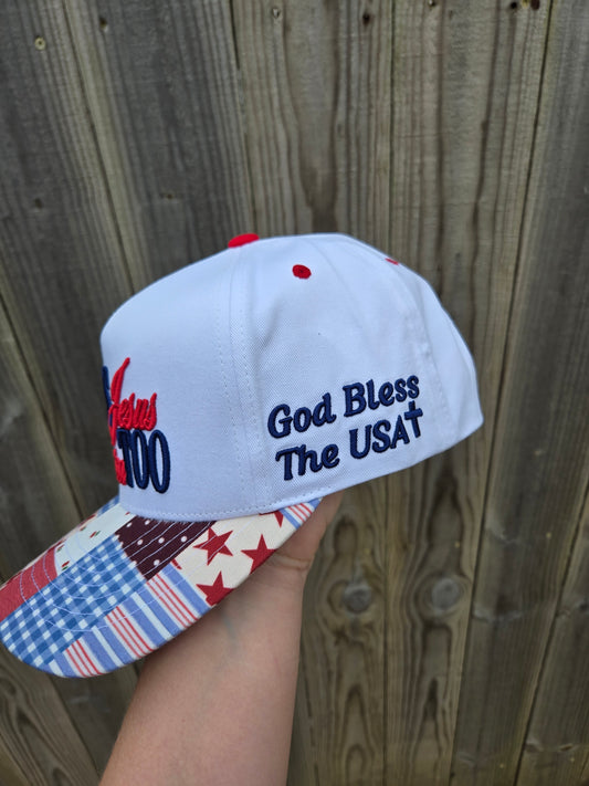 LOVES JESUS & AMERICA TOO Embroidered Trucker Hat