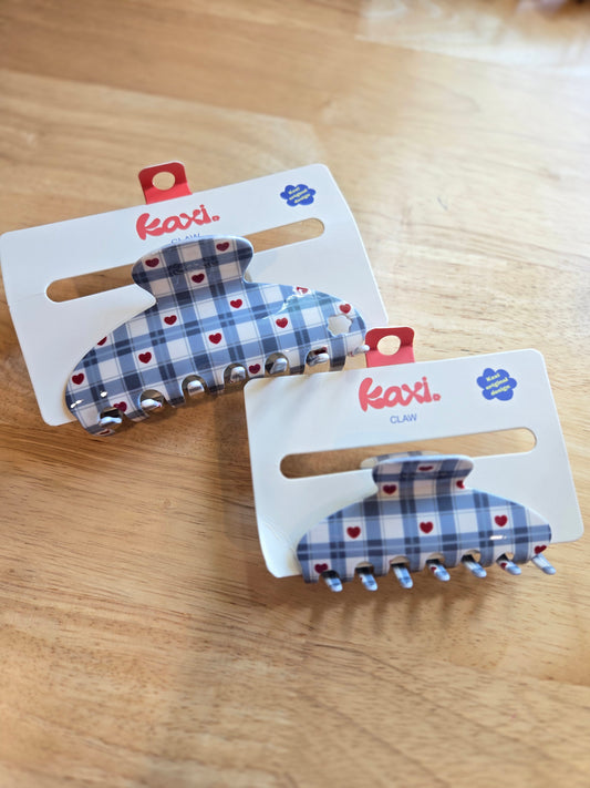 HEART GINGHAM Claw Clip (2 Sizes)