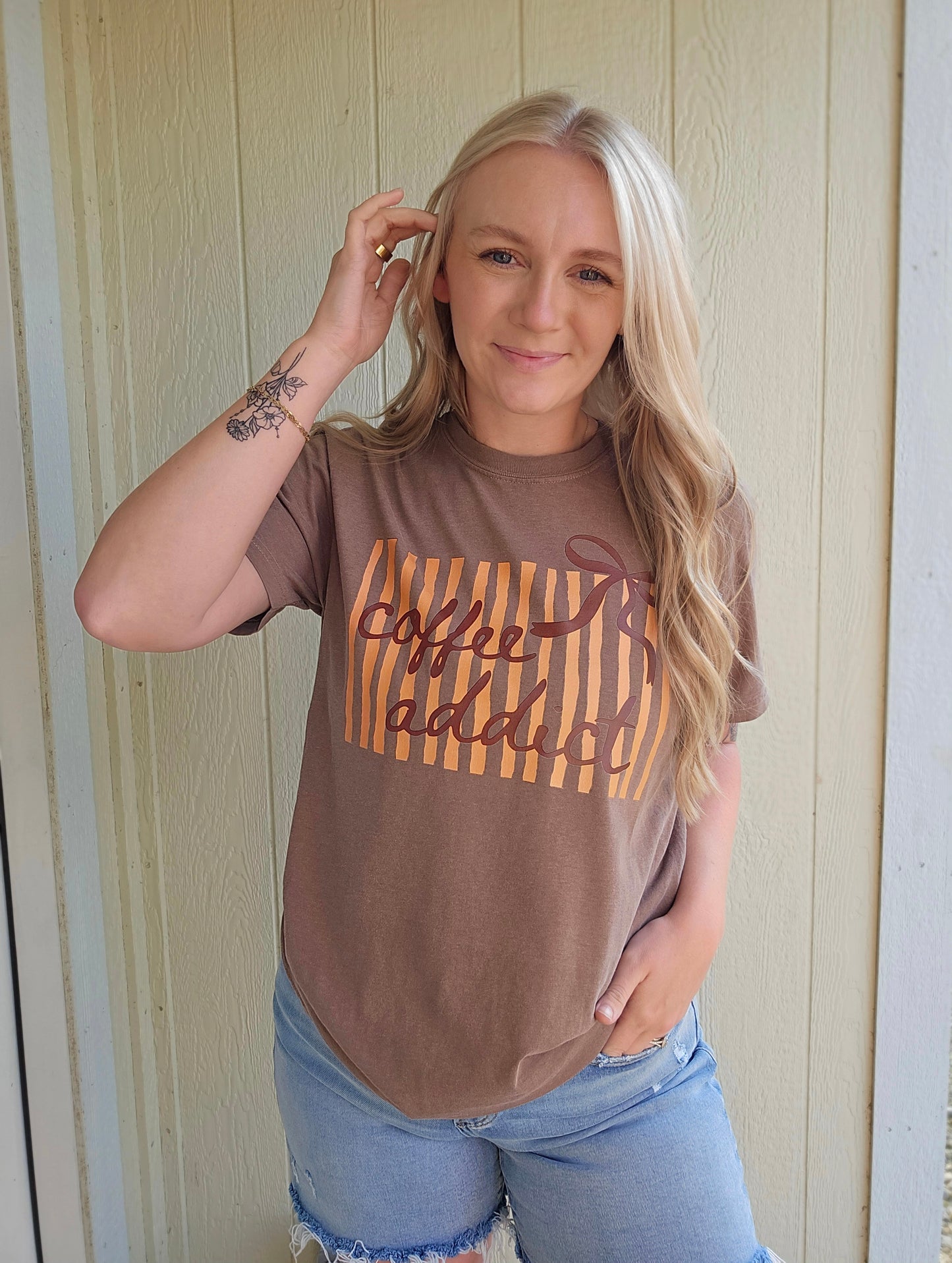 COFFEE ADDICT Espresso Vintage Wash Tee