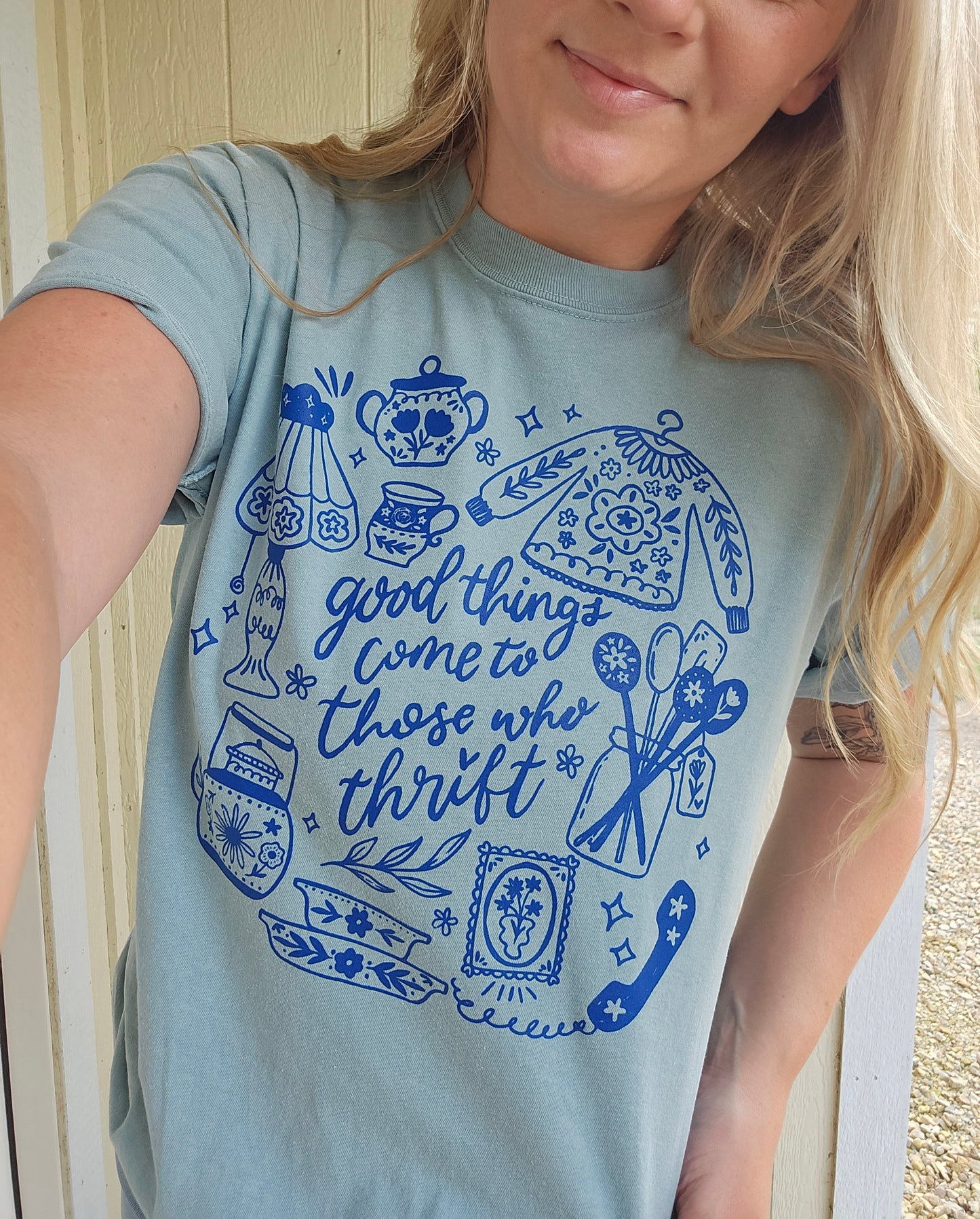 THOSE WHO THRIFT Yankey Blue Vintage Wash Tee