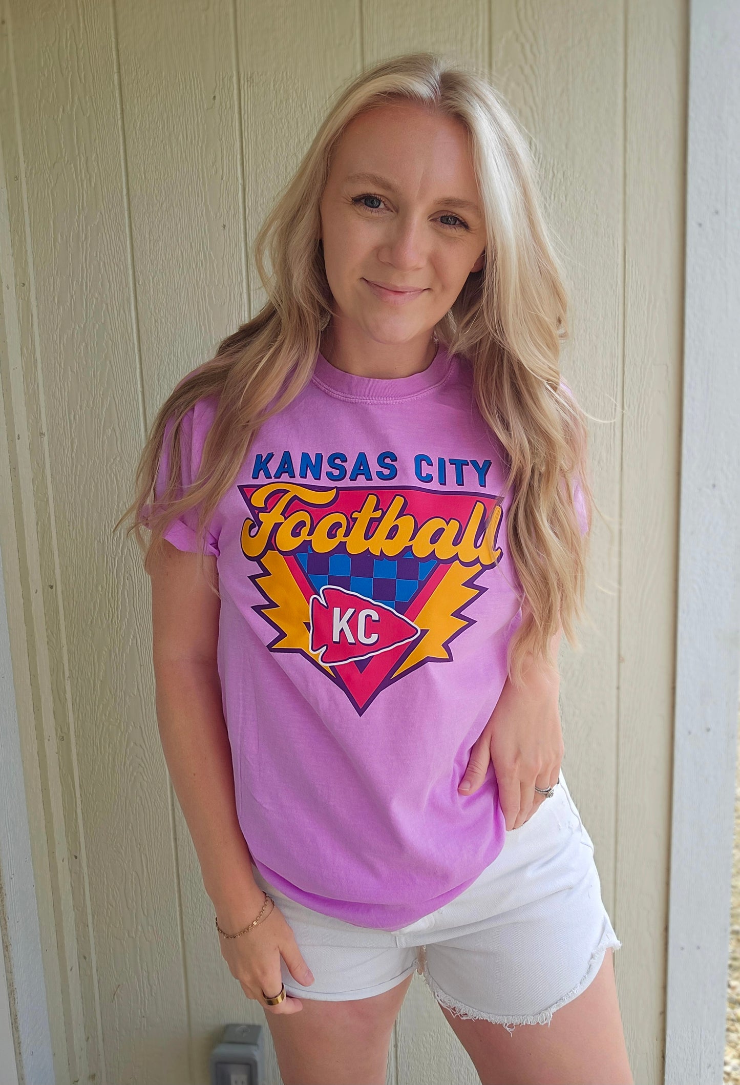 RETRO KC Neon Purple Vintage Wash Tee