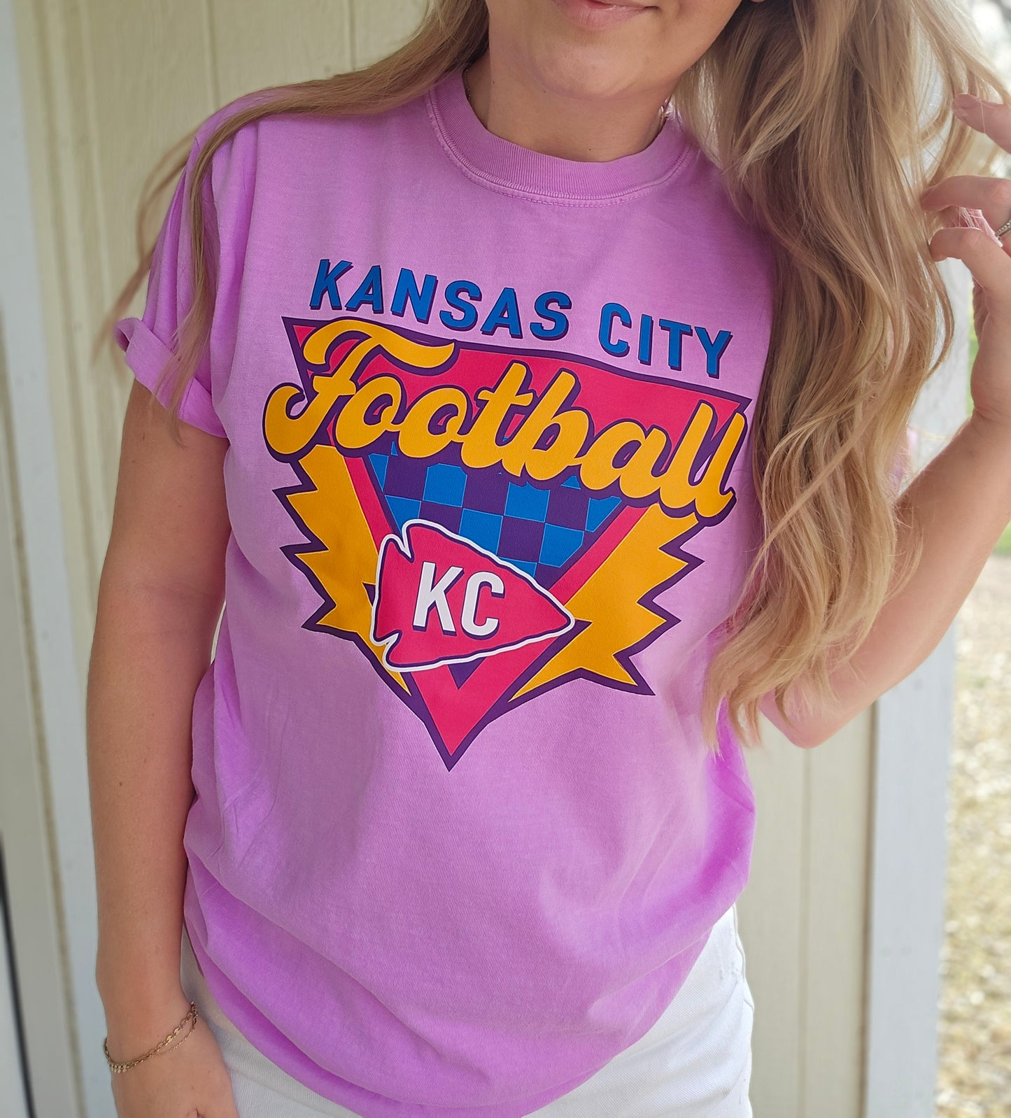 RETRO KC Neon Purple Vintage Wash Tee