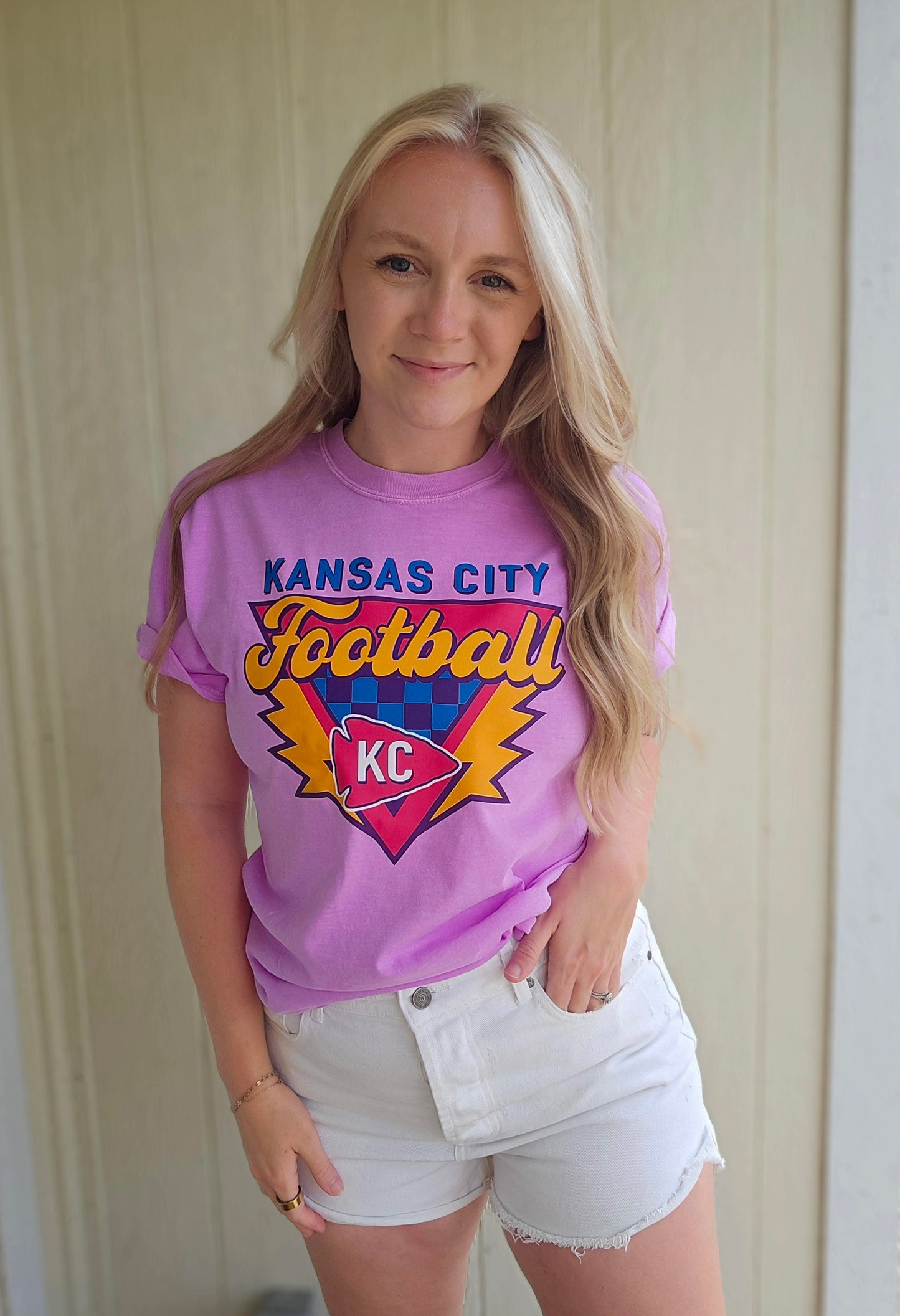 RETRO KC Neon Purple Vintage Wash Tee