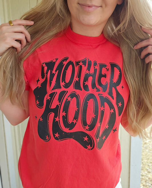 MOTHERHOOD Retro Star Neon Red Vintage Wash Tee