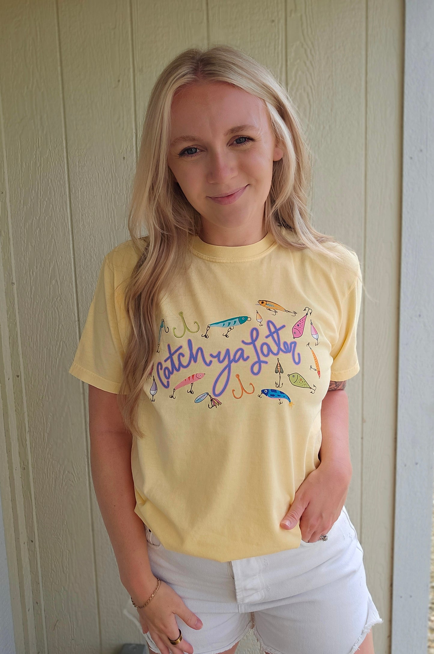 CATCH YA LATER Butter Yellow Vintage Wash Tee