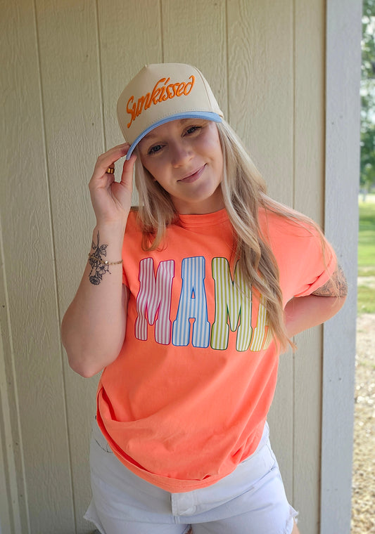 SUNKISSED Blue & Orange Embroidered Trucker Hat