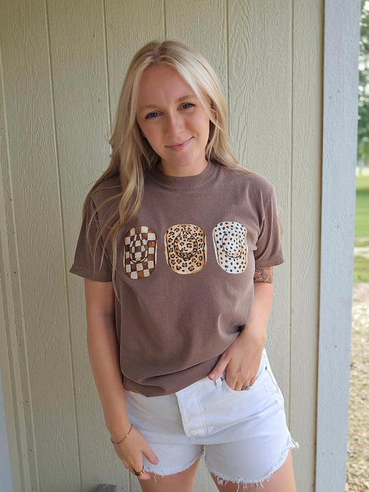COWBOY HAT TRIO Espresso Vintage Wash Tee