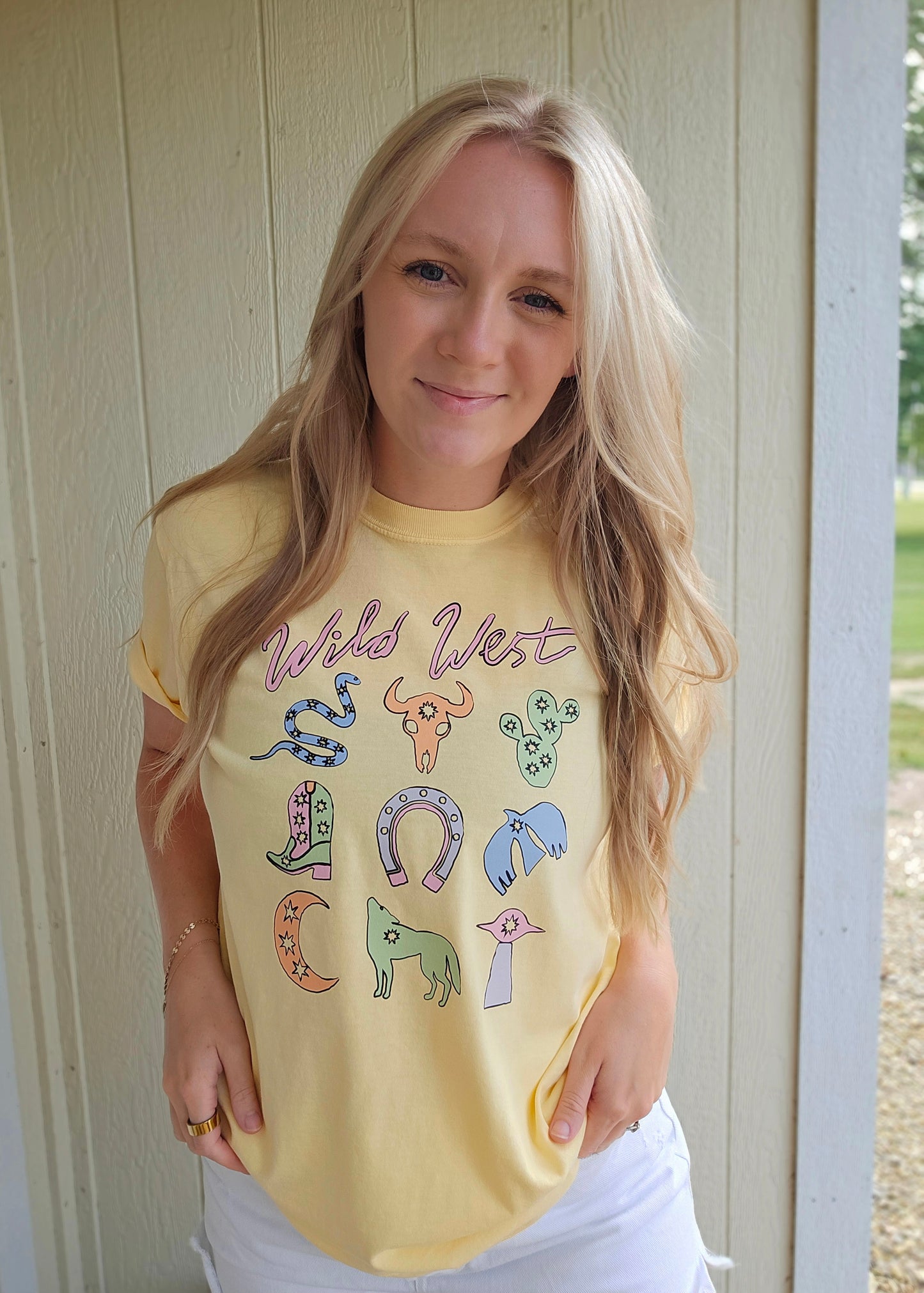 WILD WEST ICON Butter Yellow Vintage Wash Tee