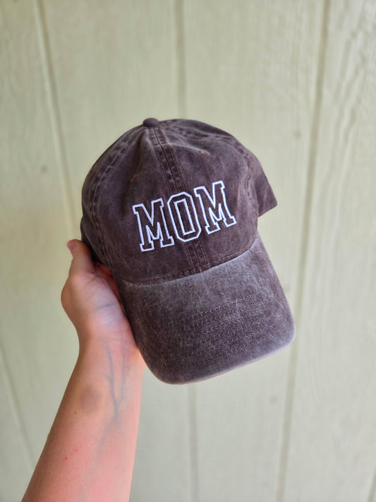 MOM Vintage Espresso Embroidered Baseball Hat