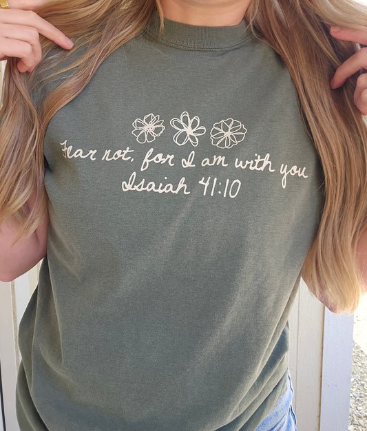FEAR NOT Olive Green Vintage Wash Tee