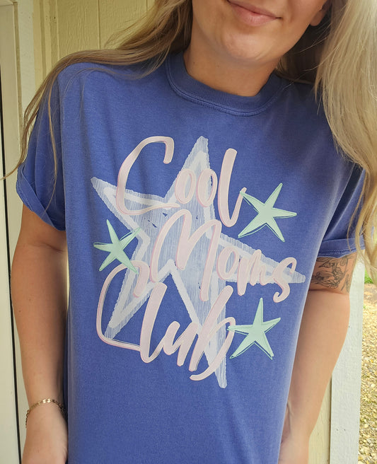 COOL MOMS CLUB Star Periwinkle Vintage Wash Tee