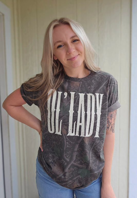 'OL LADY Dark Deadwood Camo Tee