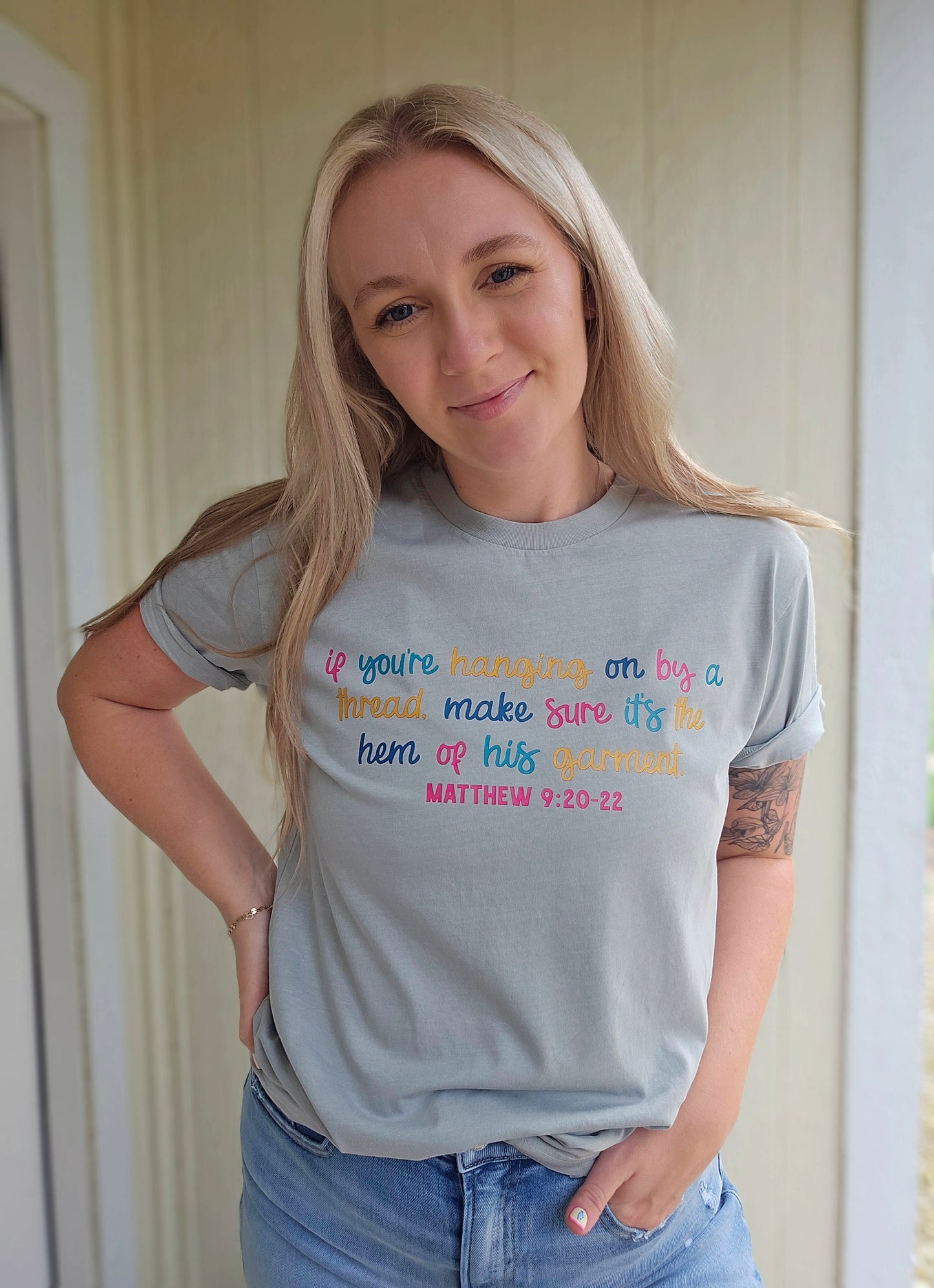 BY THEM HEM Vintage Sage Tee
