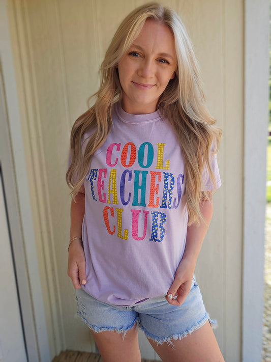 COOL TEACHERS CLUB Lavender Vintage Wash Tee