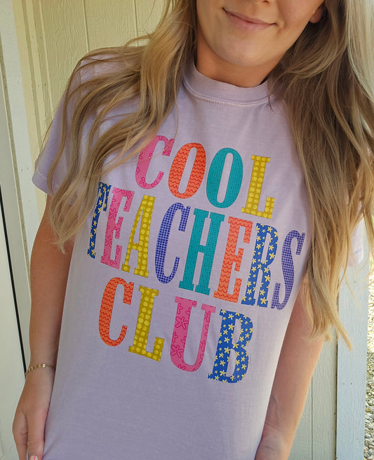 COOL TEACHERS CLUB Lavender Vintage Wash Tee