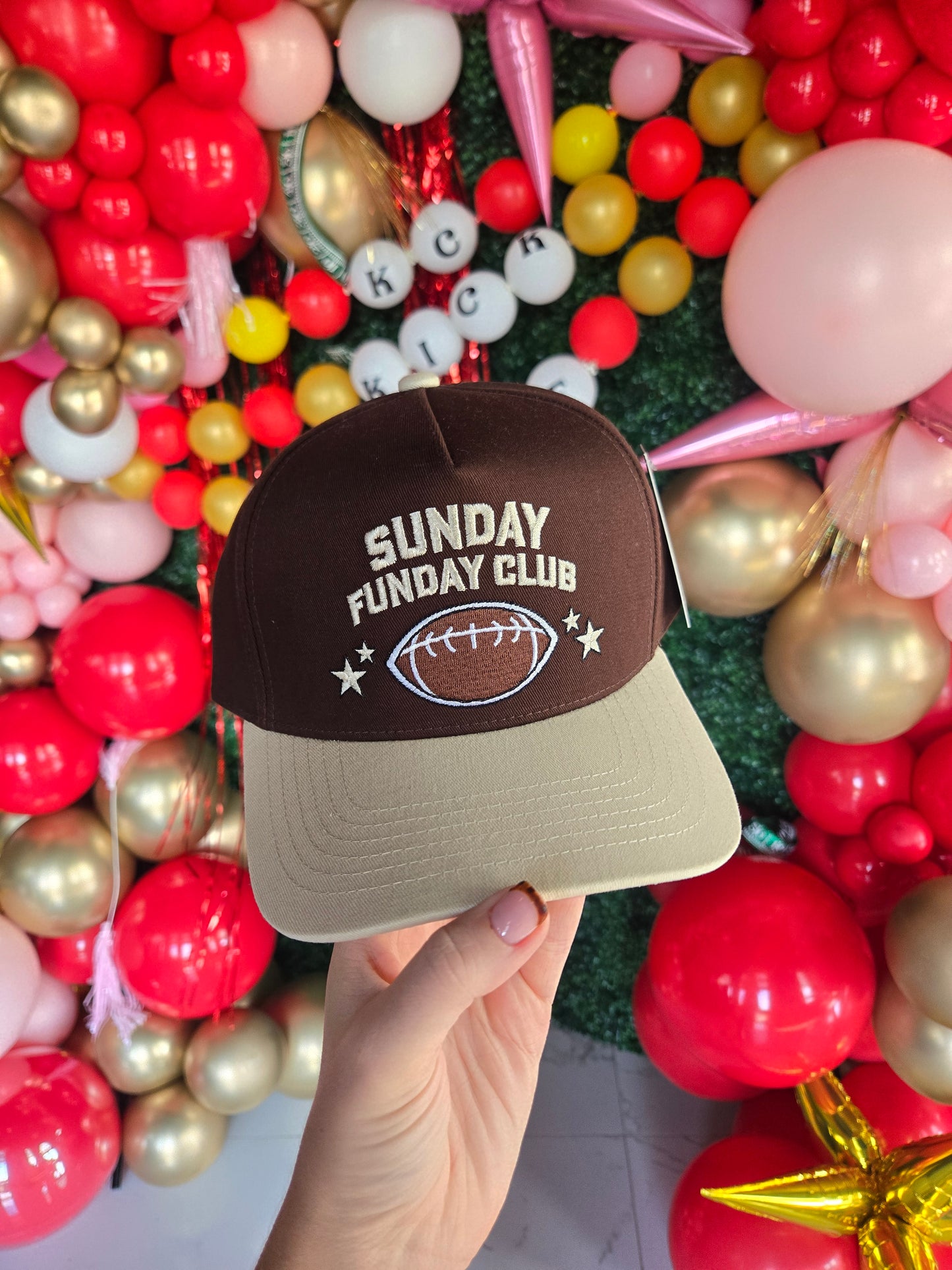 SUNDAY FUNDAY Brown/Beige Trucker Hat
