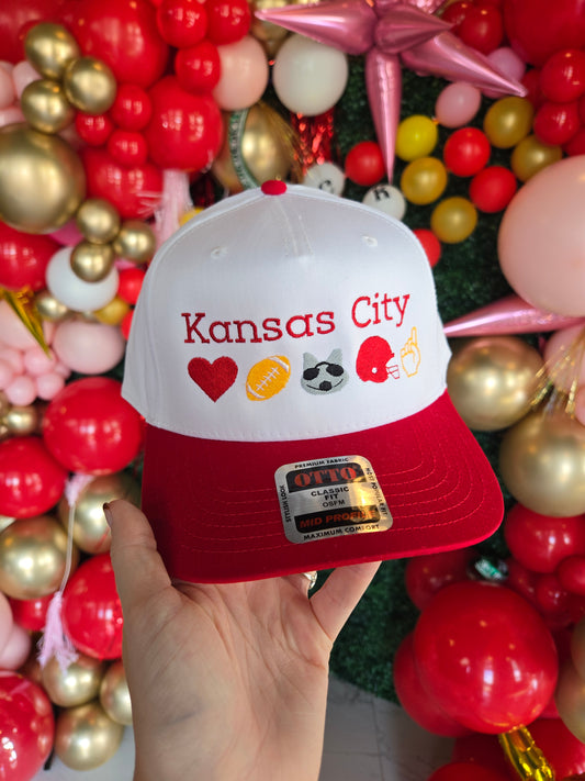 KC ICONS Red/Beige Trucker Hat