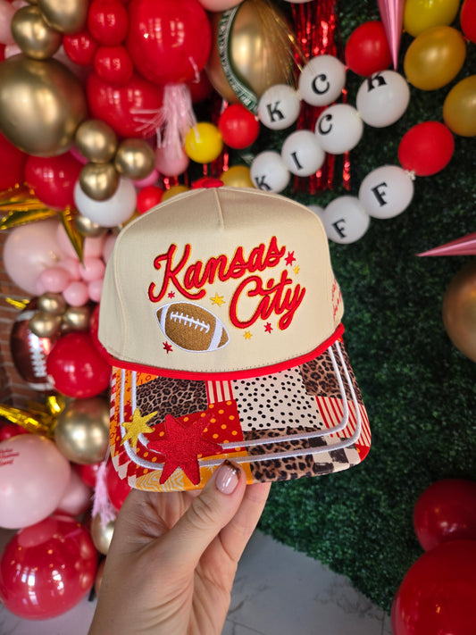 KANSAS CITY Patchwork Embroidered Trucker Hat