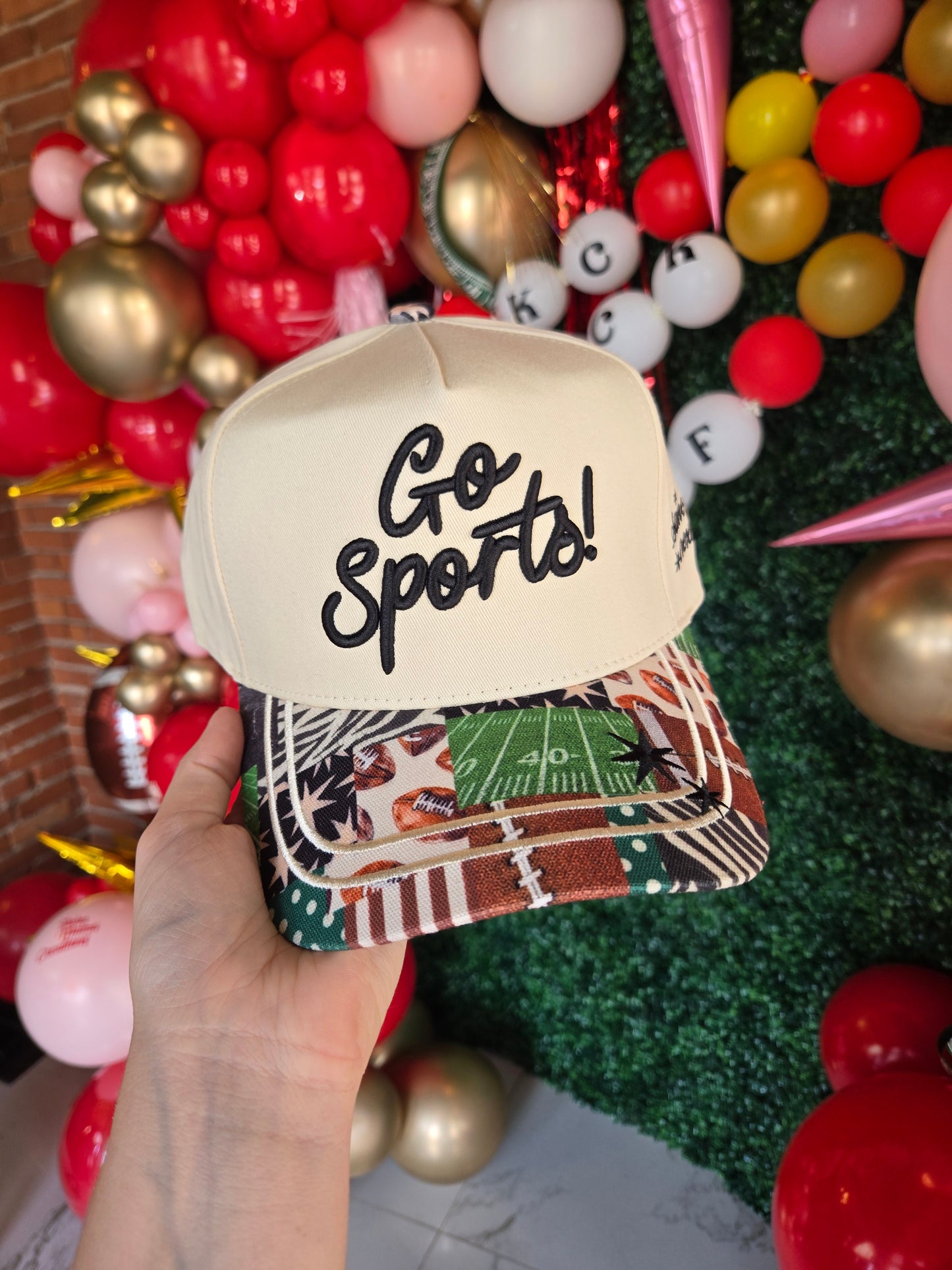 GO SPORTS Patchwork Embroidered Trucker Hat