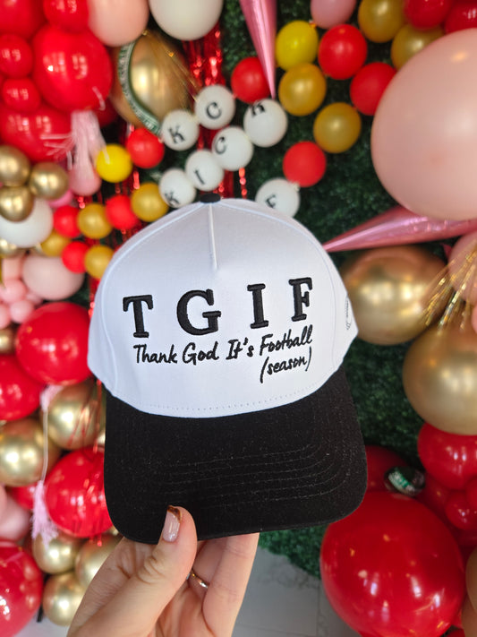 THANK GOD IT'S FOOTBALL SEASON Black/White Trucker Hat
