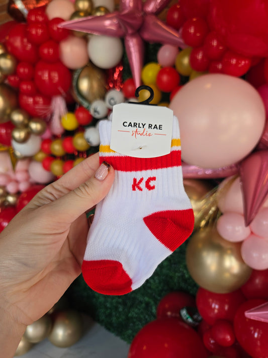 KC Retro Crew Socks - Ivory/Red (BABY/TODDLER)