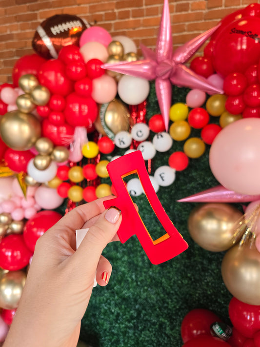 2-TONE Red/Gold Claw Clip