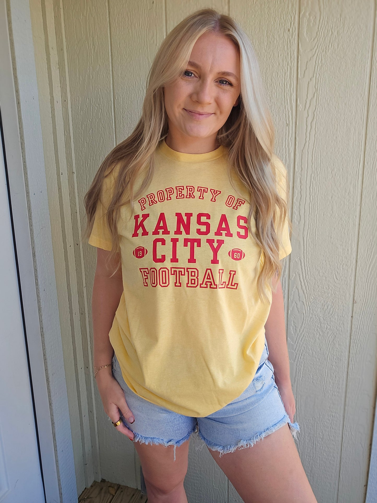 PROPERTY OF KC Heather Yellow Short Sleeve Tee