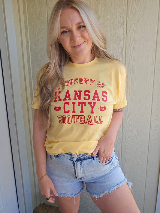 PROPERTY OF KC Heather Yellow Short Sleeve Tee