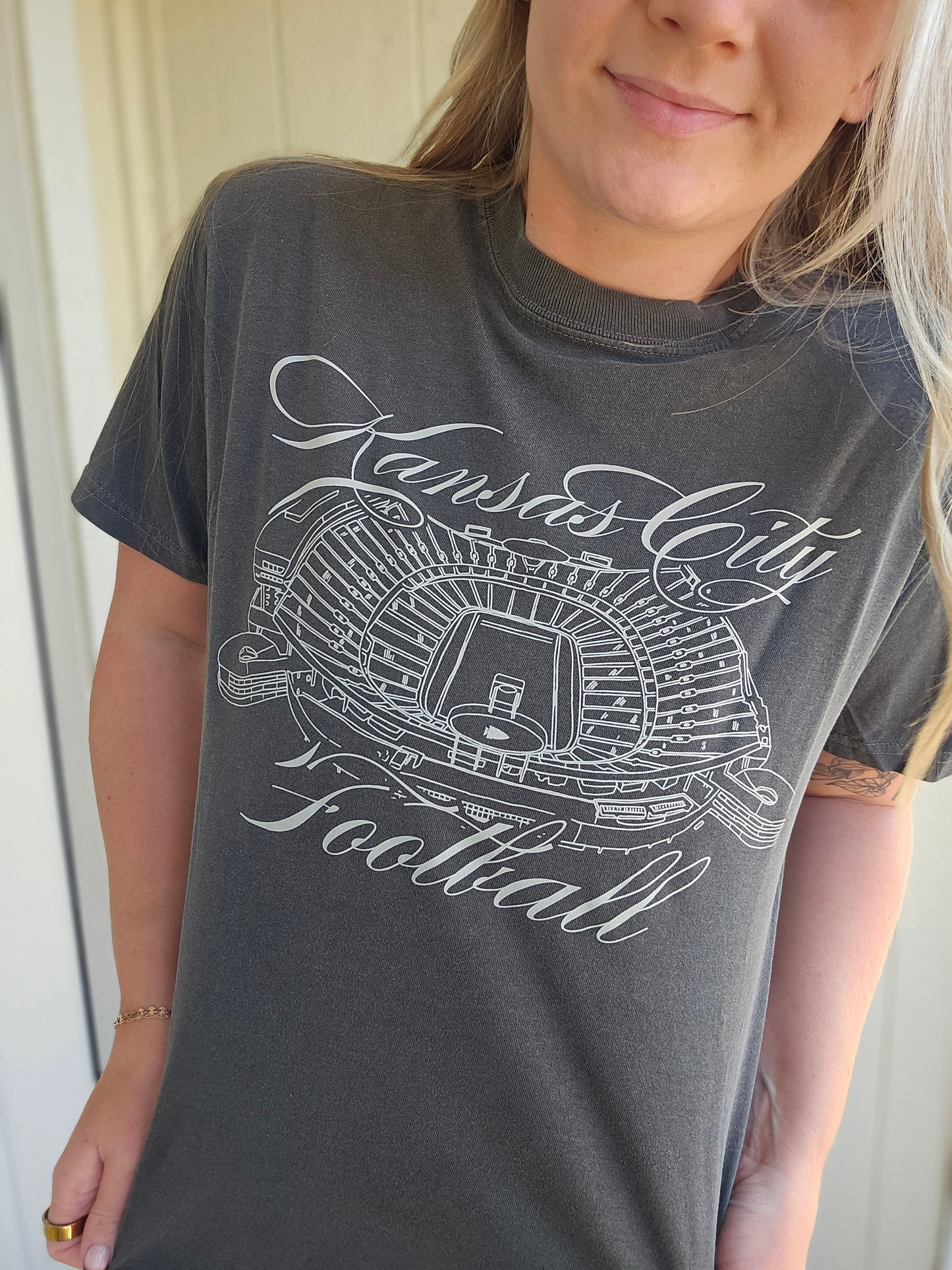 KC STADIUM Charcoal Vintage Wash Short Sleeve Tee