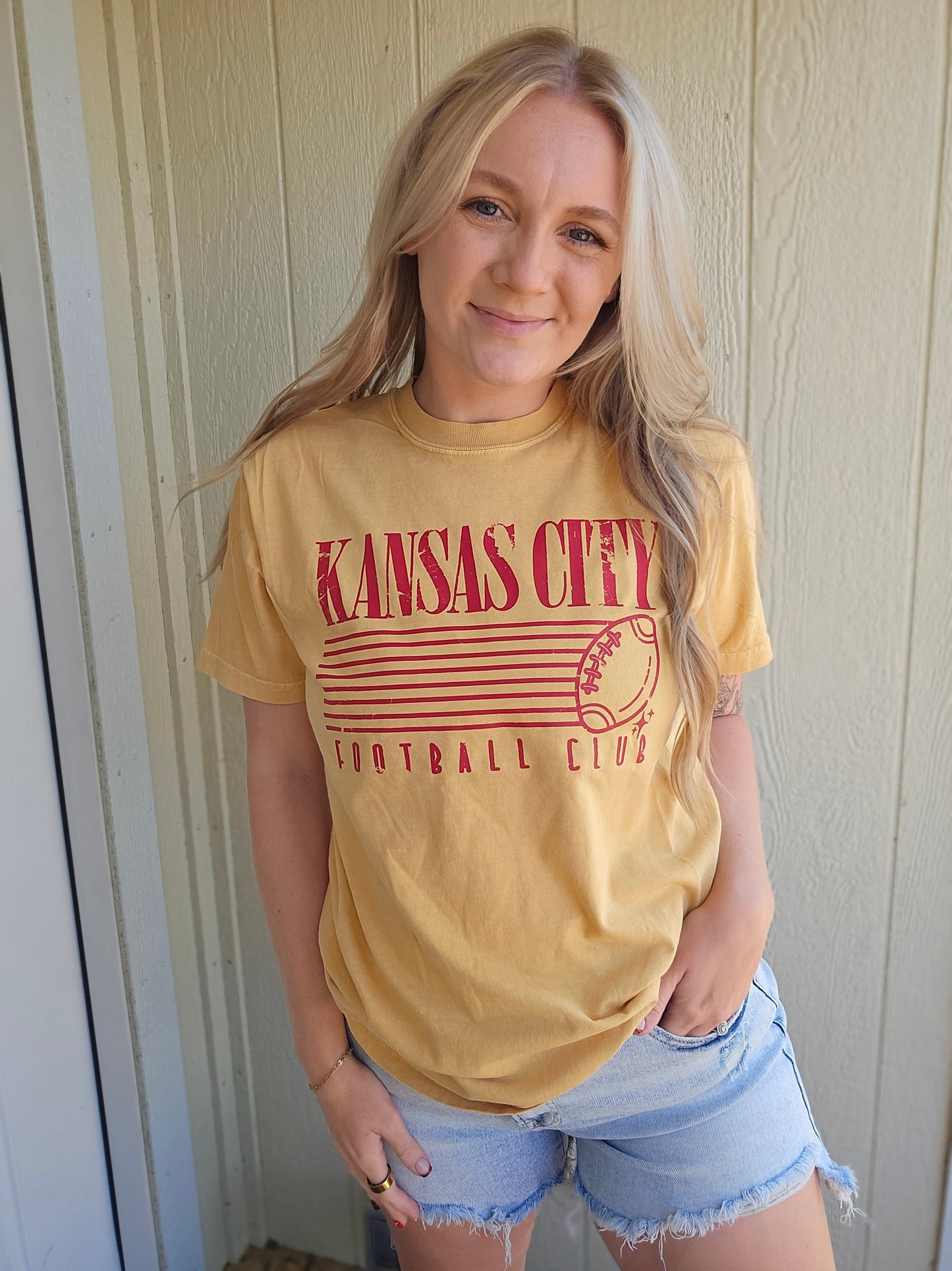 KC FOOTBALL CLUB Retro Mustard Vintage Tee