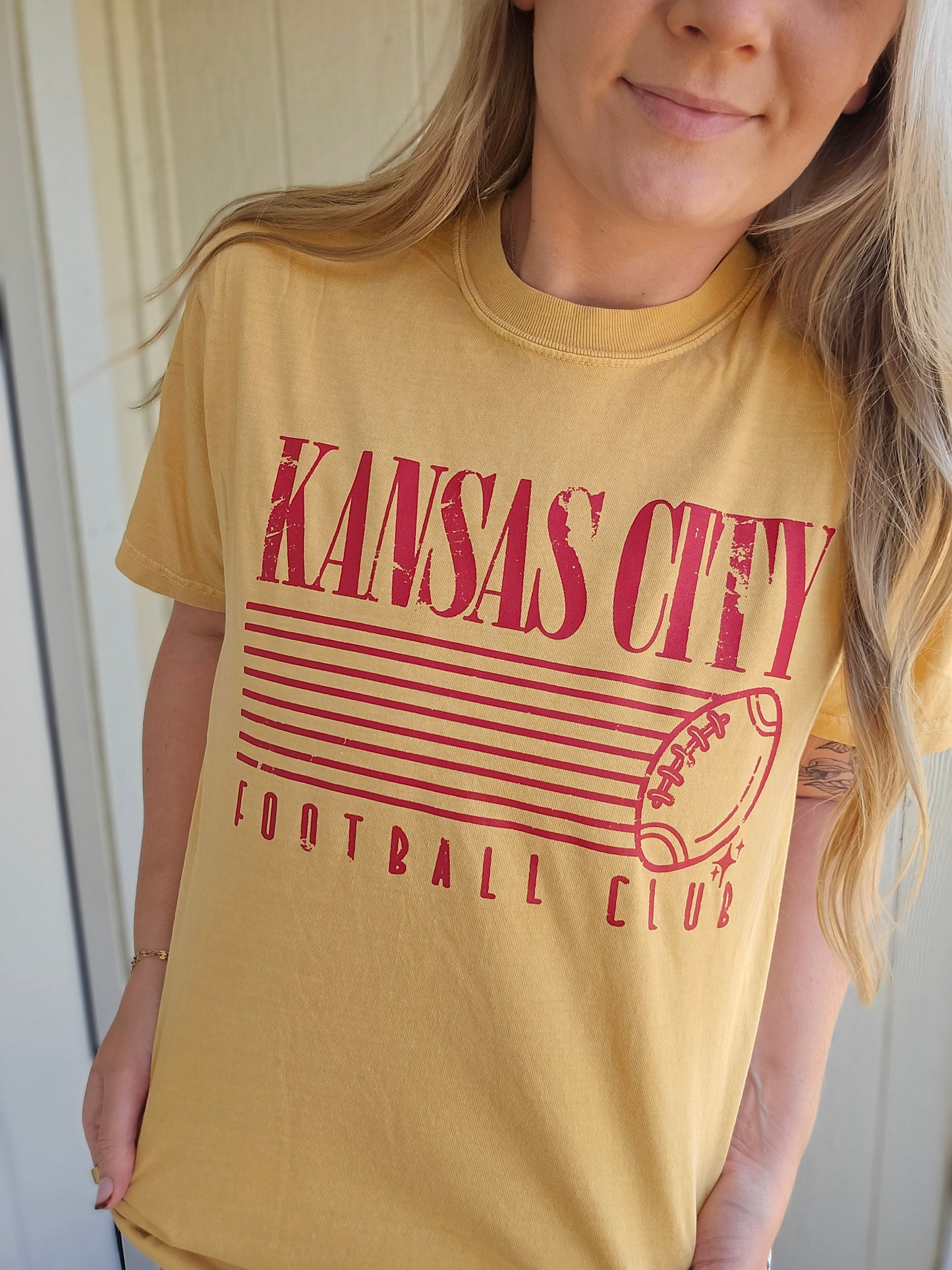 KC FOOTBALL CLUB Retro Mustard Vintage Tee