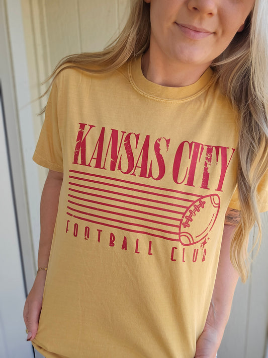 KC FOOTBALL CLUB Retro Mustard Vintage Tee
