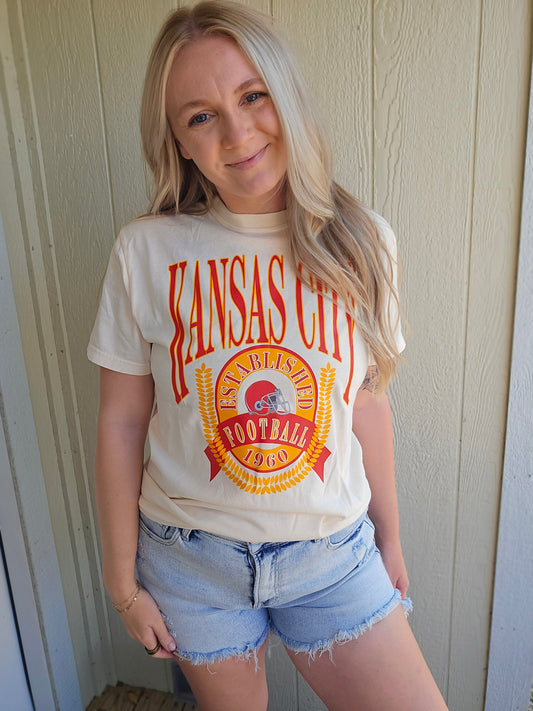 KC EST. 1960 Retro Ivory Vintage Tee