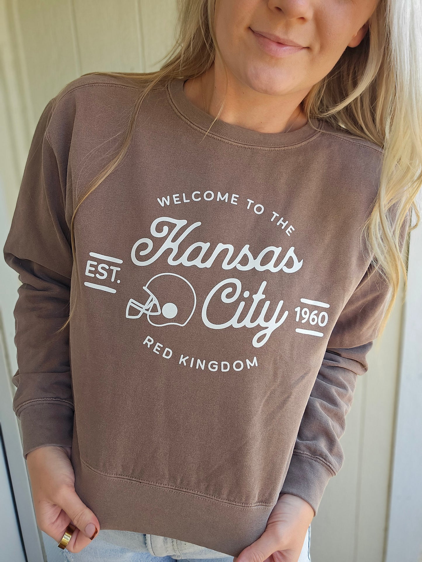 KC Kingdom Espresso Mid-Length Vintage Wash Sweatshirt