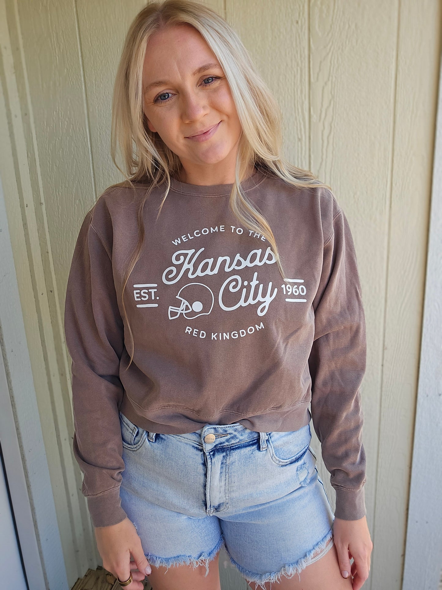KC Kingdom Espresso Mid-Length Vintage Wash Sweatshirt