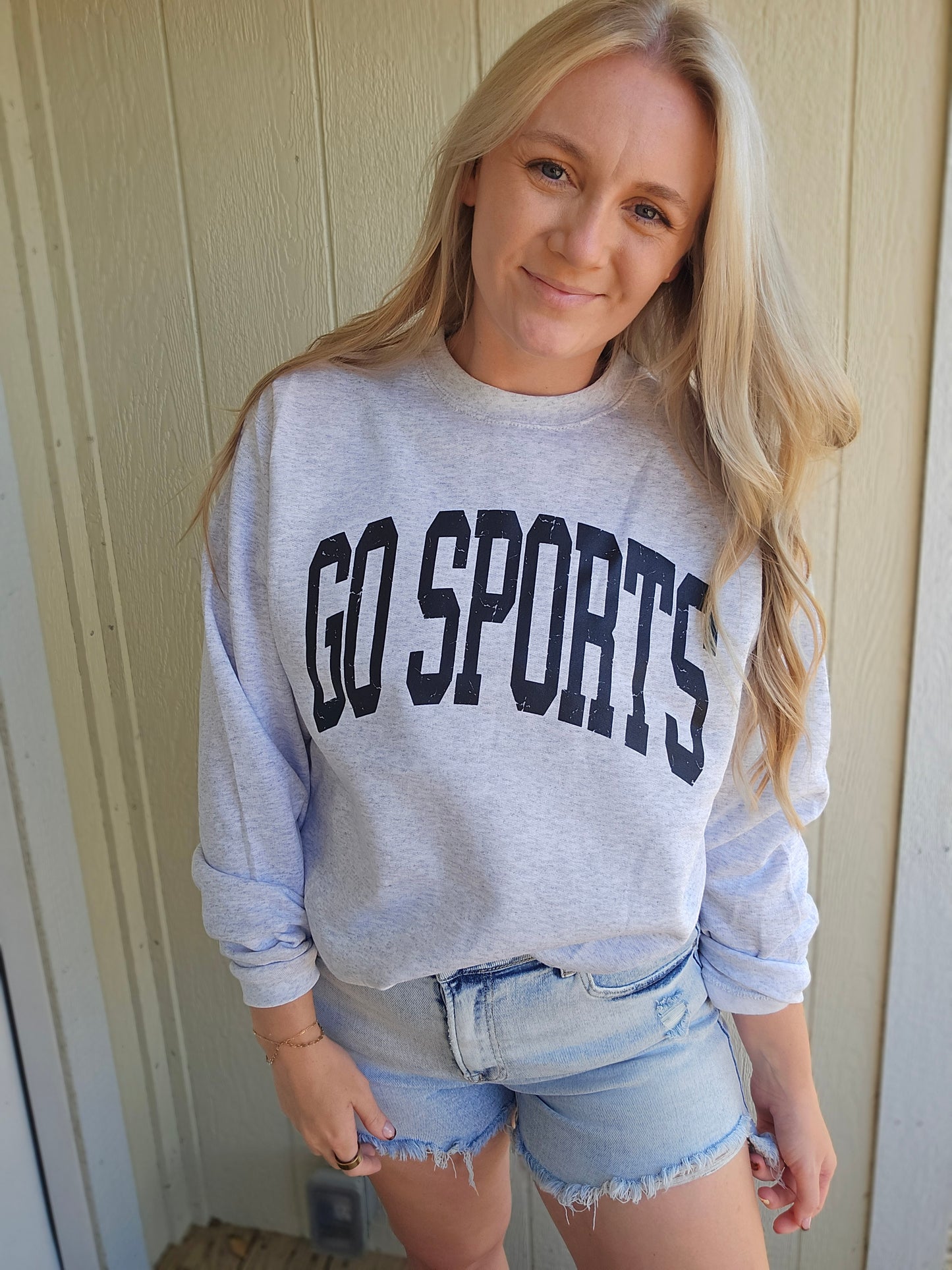 GO SPORTS Varsity Ash Crewneck Sweatshirt