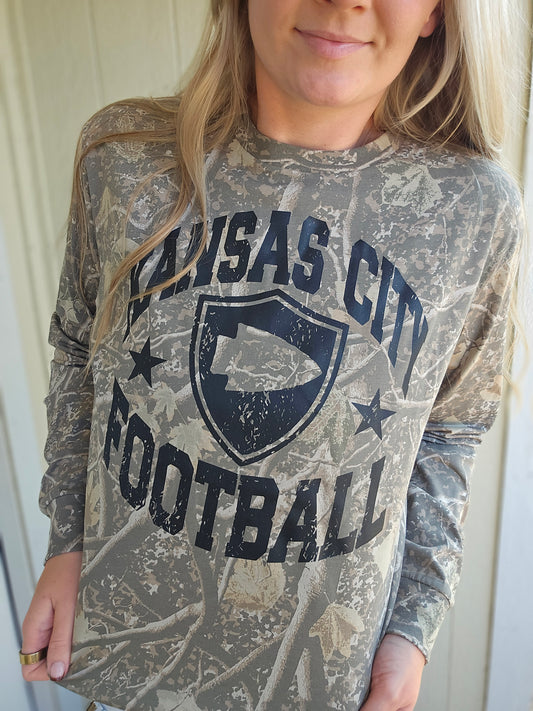 KANSAS CITY FOOTBALL Deadwood Camo Long Sleeve Tee