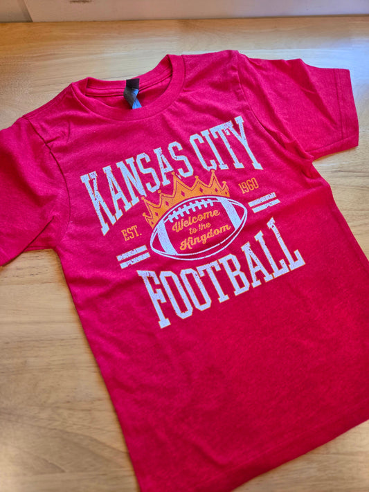 KC CROWN Heather Red Short Sleeve Tee (YOUTH)