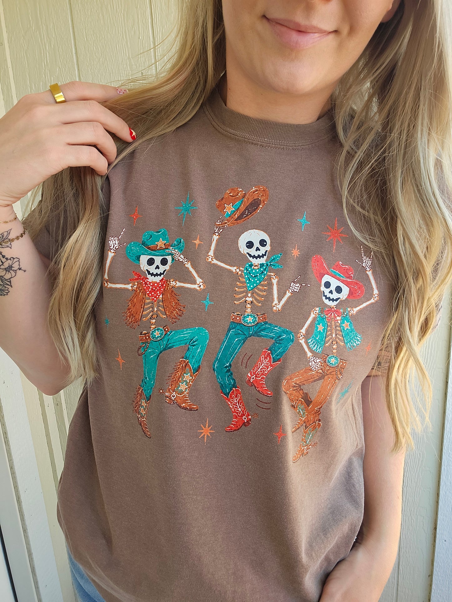 SKELLY COWBOY Espresso Vintage Wash Tee