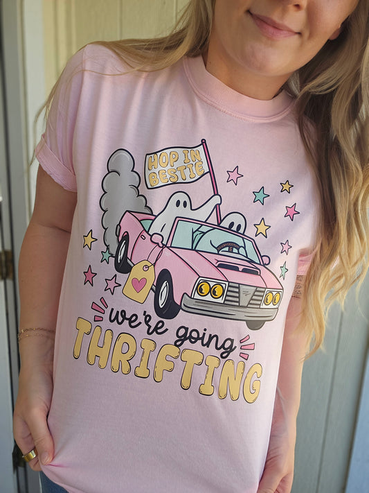 GET IN BOO Thrifting Pink Vintage Wash Tee