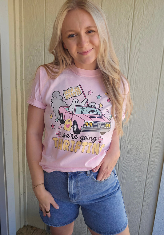 GET IN BOO Thrifting Pink Vintage Wash Tee